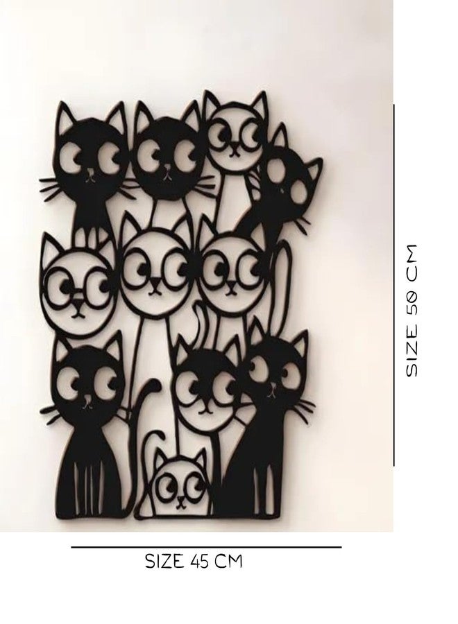 BLIND SHOP Funny Cats Metal Wall Art, Cute Home Decor Accent, Animal Wall Art (50X45X1.5 CM) - Image 2